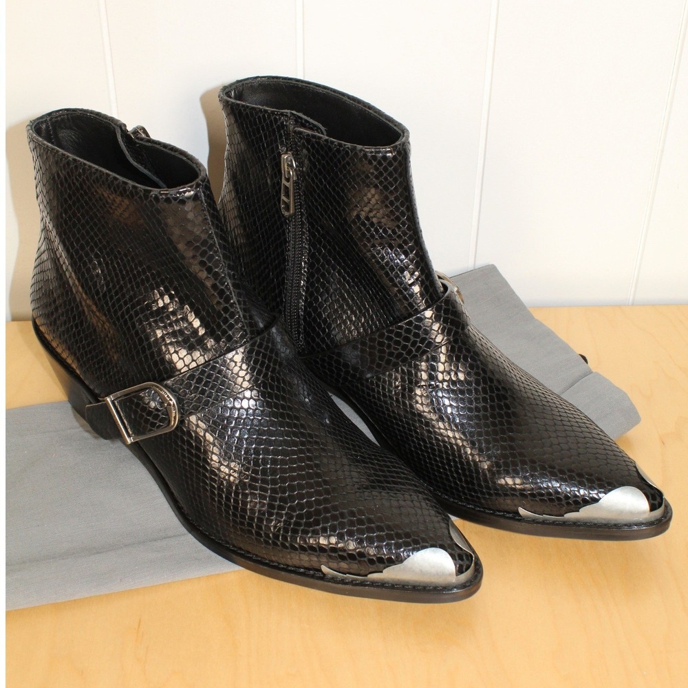 Zadig & Voltaire Women's Black Tylow Ankle Mirror Leather Boots Size 41 NIB - Picture 6 of 12